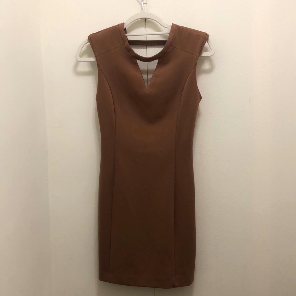 Tan mid length dress